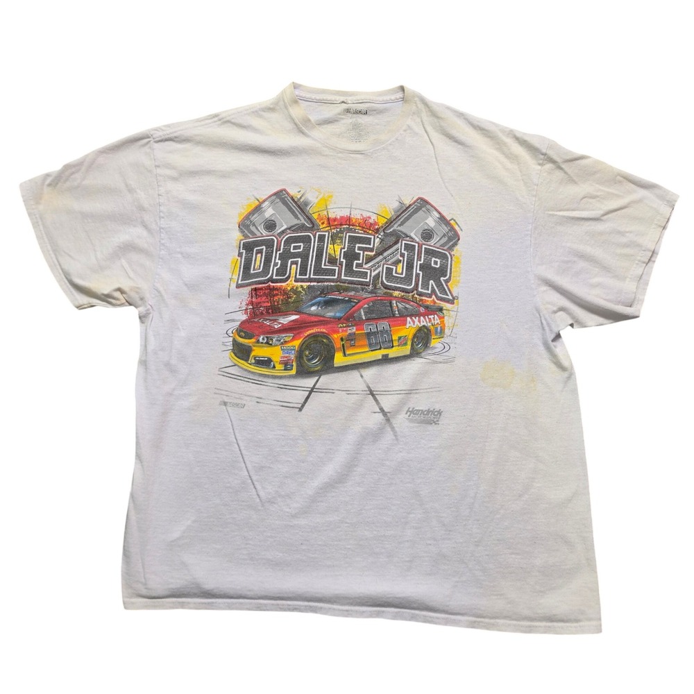 NASCAR Dale Jr Graphic T-Shirt Mens 2XL White #88 Axalta Hendrick Motorsports